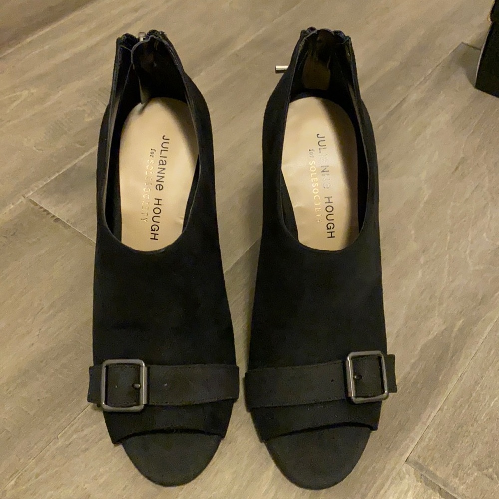 Suede black booties